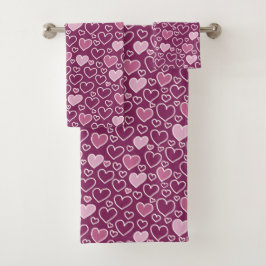 Corazones rosas y púrpuras