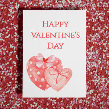Corazones Rosas y Rojos con Lazos Tarjeta del Día 