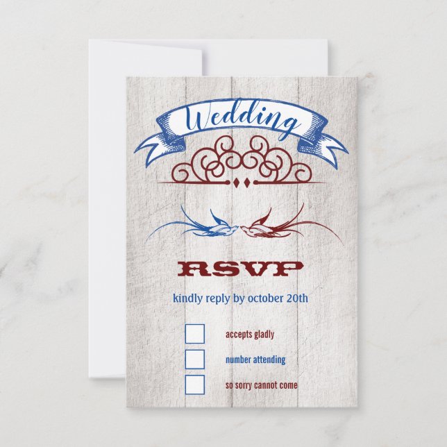 Corazones Rústicos Antiguos Menta Coral RSVP (Anverso)