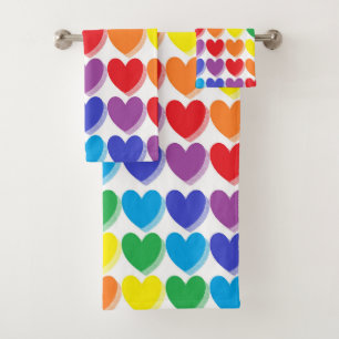 Corazones sombreados del arco iris