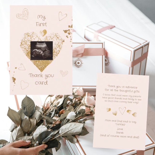 Corazones sonrojados Mi primera tarjeta de agradec (Subido por el creador)