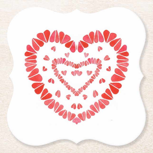 CORAZONES Soporte para Posavasos de Papel (Anverso)