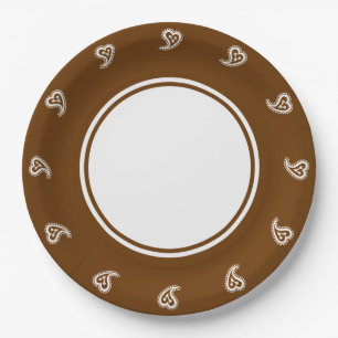 Corazones Sweet Paisley en Plato de Papel de Choco