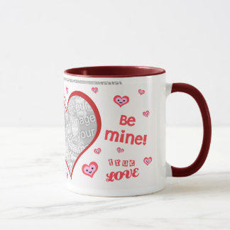 Corazones taza de encargo de la foto del amor de