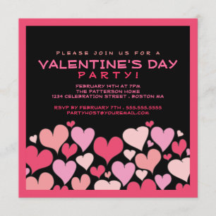 Corazones una invitación del fiesta del día de San