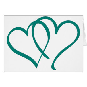 Corazones verde azulados