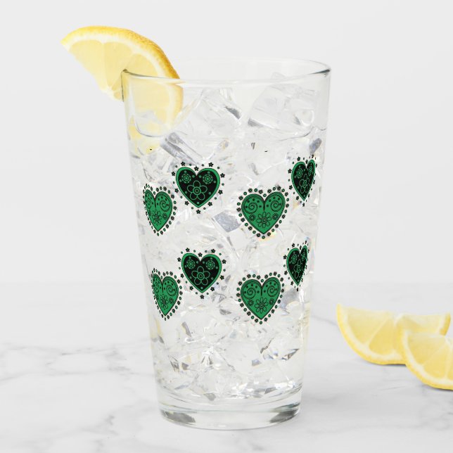Corazones verdes floridos (Anverso (hielo))