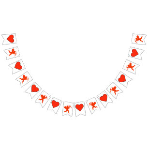 Corazones y bandera del el día de San Valentín del