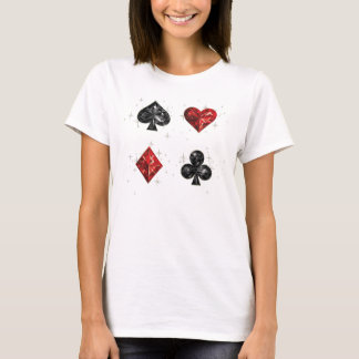Corazones y camisa de la tarjeta del juego de las