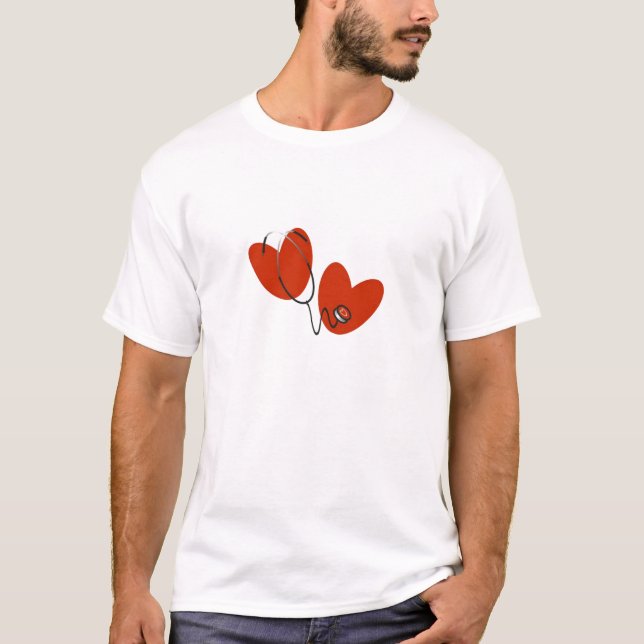 Corazones y camisetas y regalos del estetoscopio (Anverso)