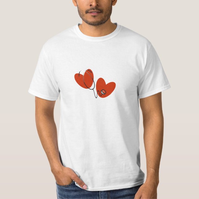 Corazones y camisetas y regalos del estetoscopio (Anverso)
