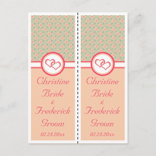 Corazones y flores, recuerdo de 2 tarjetas postale (Anverso)