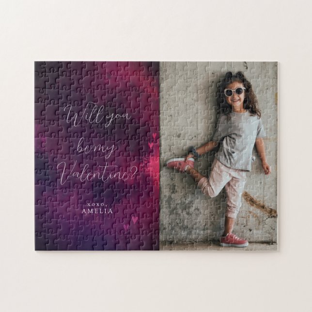 Corazones y foto rompecabezas de regalo de San Val (Horizontal)