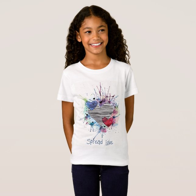 Corazones Y Lavabos Cuidados En Camiseta Acuática (Anverso completo)