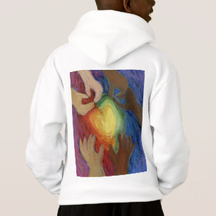 Corazones y manos aman la diversidad Art DEI Hoodi