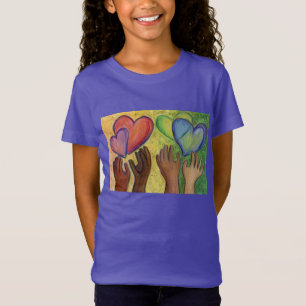 Corazones y manos aman la diversidad Camisetas Per