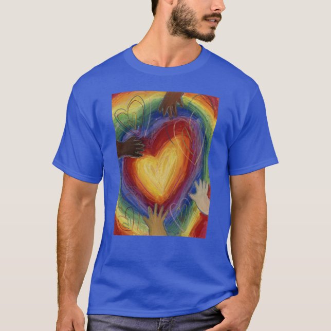 Corazones y manos aman la diversidad de camisetas  (Anverso)