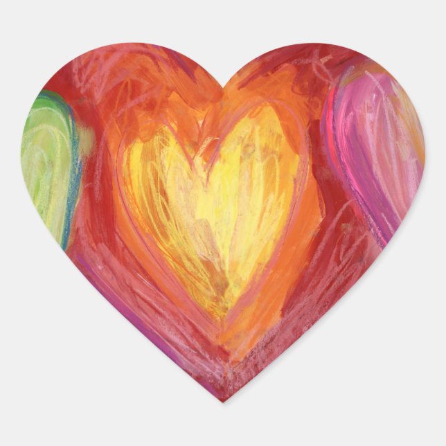 Corazones y manos aman la diversidad Pegatinas de  (Anverso)