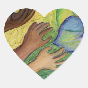 Corazones y manos Diversidad Pegatinas Art Decal