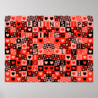 Corazones y palabras arte