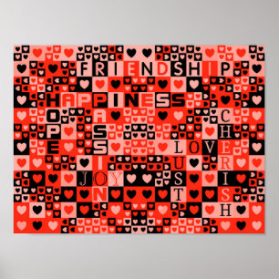 Corazones y palabras arte