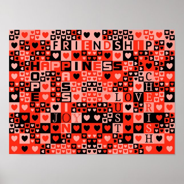 Corazones y palabras arte (Frente)