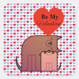 Corazones Y Pareja De Perros Pegatinas De San Vale