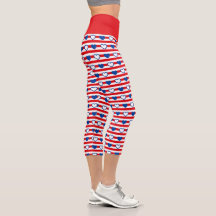 Corazones y rayas Capri Leggings