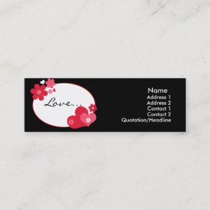 Corazones y tarjetas del perfil de las flores