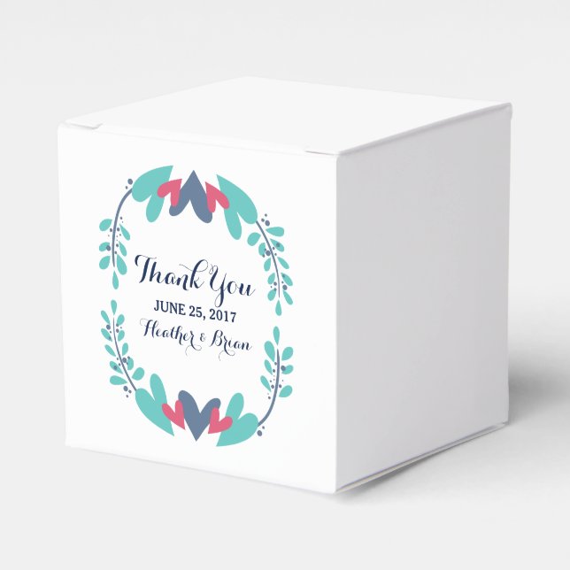 Corazones y vinos Cajas Favores de Bodas (Costado Anverso)