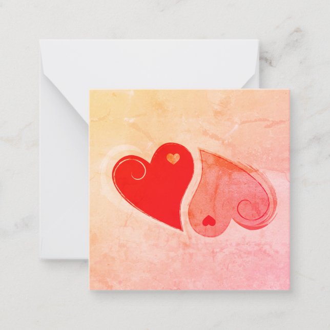 Corazones Yang Yin - Rojo Naranja Rosa - Nota (Anverso)