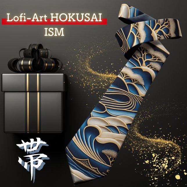 CORBATA ビンテージな日本の浮世絵北斎イズムとローファイアートが融合した着物柄のネクタイ (Subido por el creador)