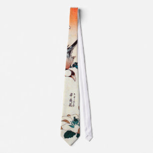 Corbata 文鳥とコブシ, gorrión de Java del 北斎 y Kobushi, Hokusai