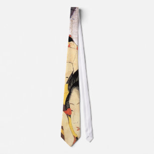 Corbata 望 遠 鏡 を 覗 く 女, Chica con telescopio, Hokusai, Uki