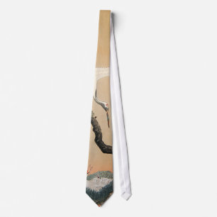 Corbata 松に鶴, grúa del 古邨 en el árbol de pino, Koson,