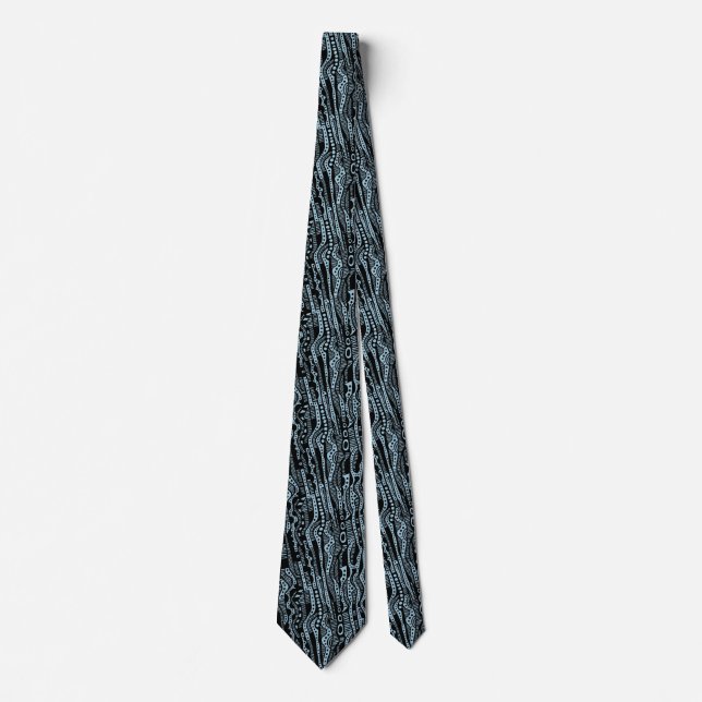 Corbata 120115 - Negro sobre Azul Claro 9dc6d8 (Anverso)