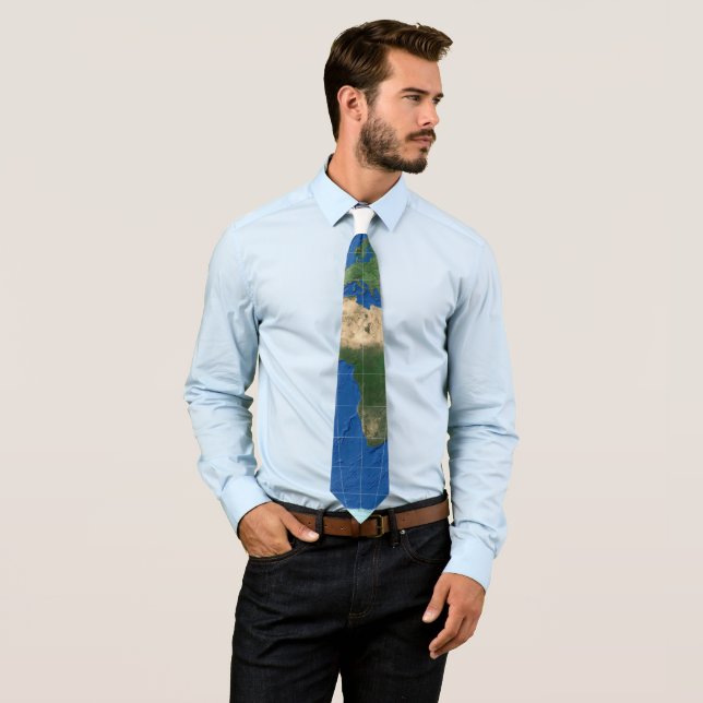 Corbata 15°E-Meridian Map 1 white - tie (In situ)