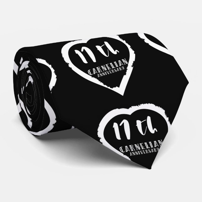 Corbata 17.º aniversario Boda carneliano tradicional (Enrollado)