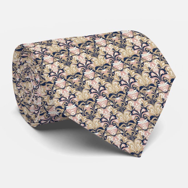 Corbata 1920s Jazz-Age Floral Pattern (Enrollado)