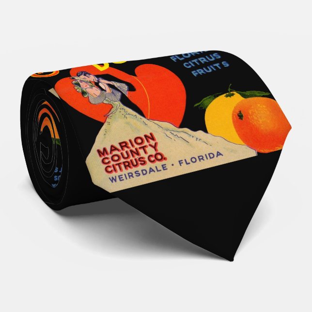 Corbata 1930s El-West Delite Citrus Fruit label print (Enrollado)