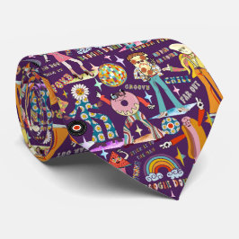 Corbata 1970s Sticker Disco Neck Tie