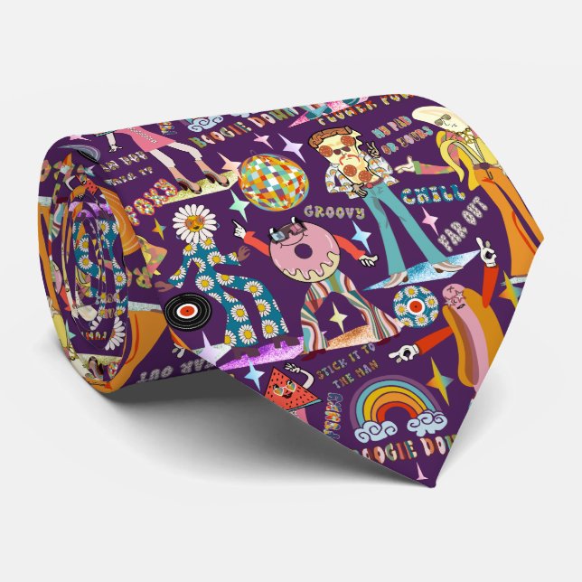 Corbata 1970s Sticker Disco Neck Tie (Enrollado)