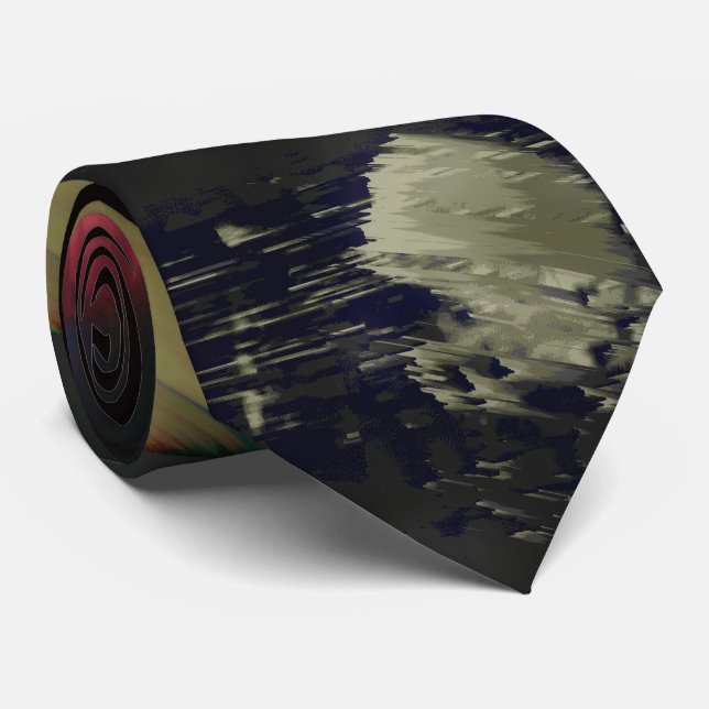 Corbata 1FB1F9F4 Arte de mosaico abstracto de glitch cyber (Enrollado)