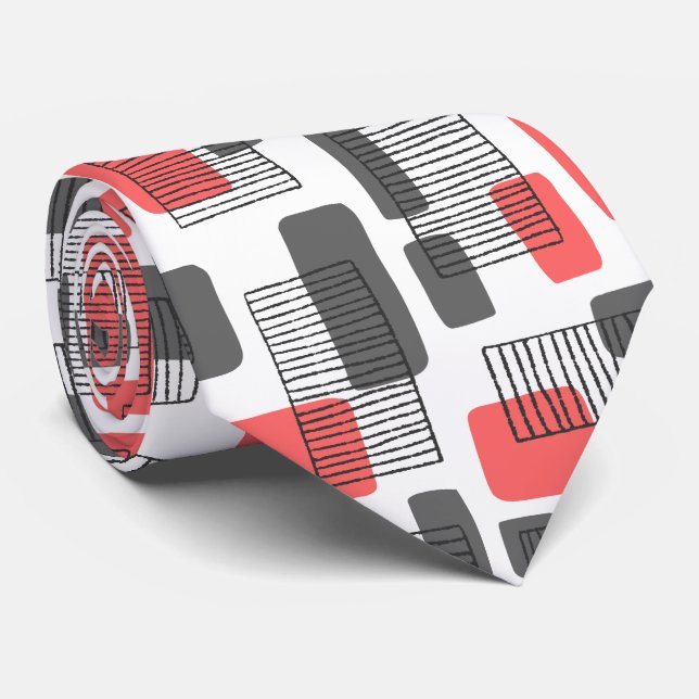 Corbata 251215 - Rosa y gris tropical (Enrollado)