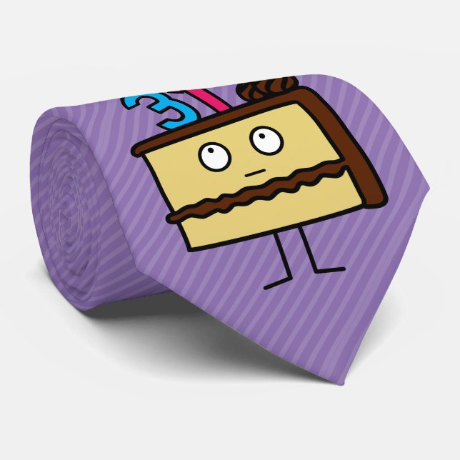 Corbata 31ro Torta de cumpleaños con las velas (Enrollado)