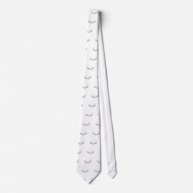 Corbata 3-D Aspecto de Sacerdote Plateado o Collar del Min (Anverso)