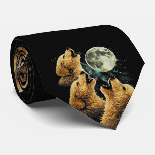 Corbata 3 Perros Golden Doodle Aullando a la Luna Perros l