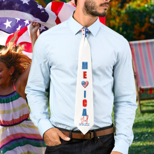 Corbata 4 De Julio Día De La Independencia Estadounidense