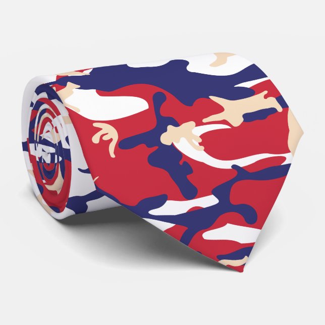 Corbata 4th of July, Independence day, Camouflage Beige (Enrollado)