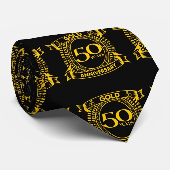 Corbata 50.º Aniversario del Boda de Oro (Enrollado)